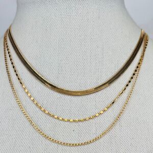 REVOLVE SHASHI Mikaela Multi Layered Necklace in Gold Chain Herringbone & Dainty
